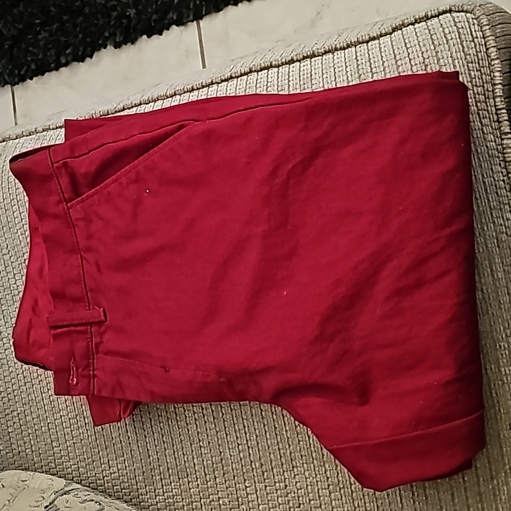 One red size 32 waist J. Crew pants